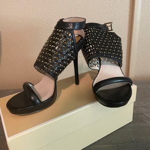 Michael Kors black leather/gold studded heel ***PLUS one surprise/bonus item!***